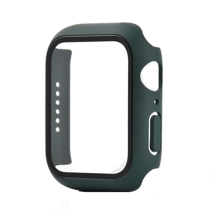Hoesje geschikt voor Apple Watch 44MM - Hardcase - Screenprotector - Kunststof - Donkergroen