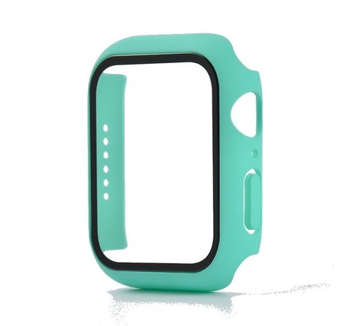 JVS Products Hoesje geschikt voor Apple Watch 44MM - Hardcase - Screenprotector - Kunststof - Turquoise kopen