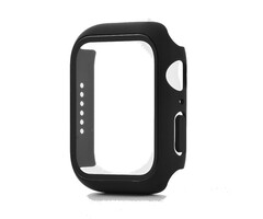 JVS Products Hoesje geschikt voor Apple Watch 44MM - Hardcase - Screenprotector - Kunststof - Zwart