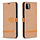 iPhone 7 hoesje - Bookcase - Pasjeshouder - Portemonnee - Vintage - Stof - Kunstleer - Bruin