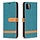 iPhone 7 hoesje - Bookcase - Pasjeshouder - Portemonnee - Vintage - Stof - Kunstleer - Groen