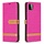 iPhone 8 hoesje - Bookcase - Pasjeshouder - Portemonnee - Vintage - Stof - Kunstleer - Roze