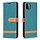 iPhone SE 2020 hoesje - Bookcase - Pasjeshouder - Portemonnee - Vintage - Stof - Kunstleer - Groen