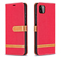 iPhone 11 Pro hoesje - Bookcase - Pasjeshouder - Portemonnee - Vintage - Stof - Kunstleer - Rood kopen