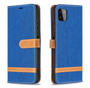 JVS Products iPhone 11 Pro Max hoesje - Bookcase - Pasjeshouder - Portemonnee - Vintage - Stof - Kunstleer - Blauw
