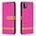 iPhone 11 Pro Max hoesje - Bookcase - Pasjeshouder - Portemonnee - Vintage - Stof - Kunstleer - Roze