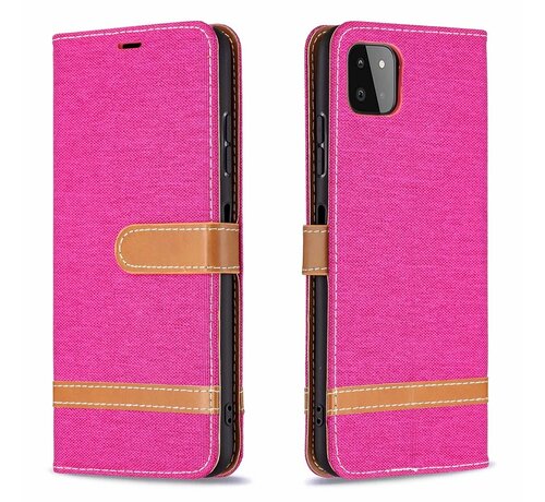 JVS Products iPhone 11 Pro Max hoesje - Bookcase - Pasjeshouder - Portemonnee - Vintage - Stof - Kunstleer - Roze kopen