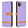 iPhone 12 hoesje - Bookcase - Pasjeshouder - Portemonnee - Vintage - Stof - Kunstleer - Paars