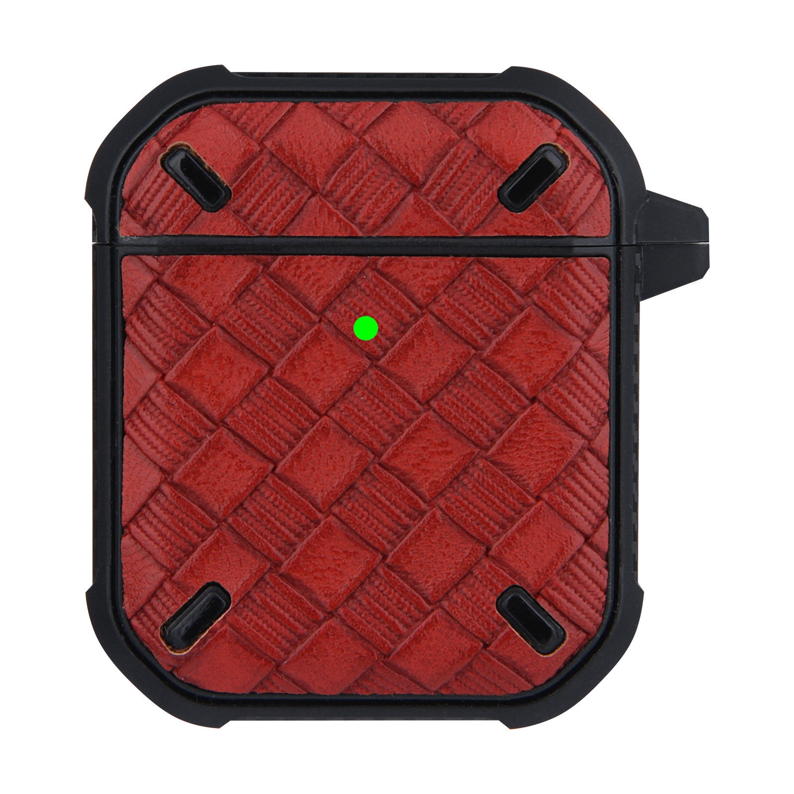 Hoesje geschikt voor Apple Airpods 1 en 2 - Softcase - Sleutelhanger - Cover - Siliconen - Rood kopen afbeelding