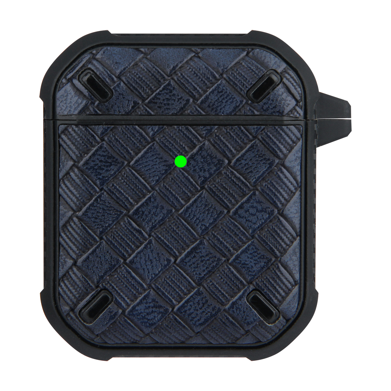Hoesje geschikt voor Apple Airpods 1 en 2 - Softcase - Sleutelhanger - Cover - Siliconen - Donkerblauw afbeelding