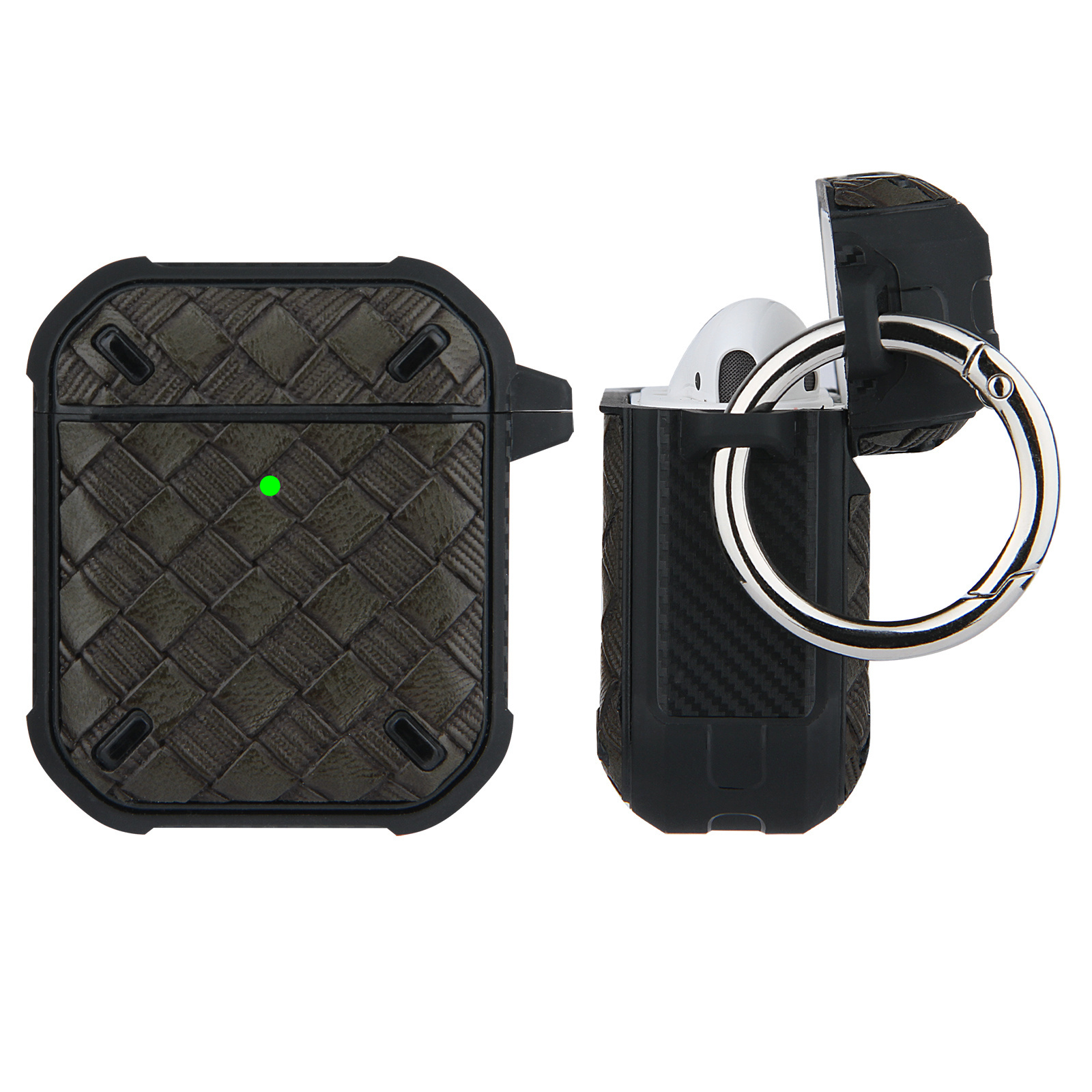 JVS Products Hoesje geschikt voor Apple Airpods Pro - Softcase - Sleutelhanger - Cover - Siliconen - Donkergroen