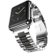 JVS Products Bandje geschikt voor Apple Watch 42/44MM - Metalen band - Polsband - Vlindersluiting - Metaal - Zilver/Zwart
