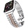 Bandje geschikt voor Apple Watch 38/40MM - Maat One Size - Vouw Sluiting - Horlogebandje - Polsband - Metaal - Zilver/Rose Goud