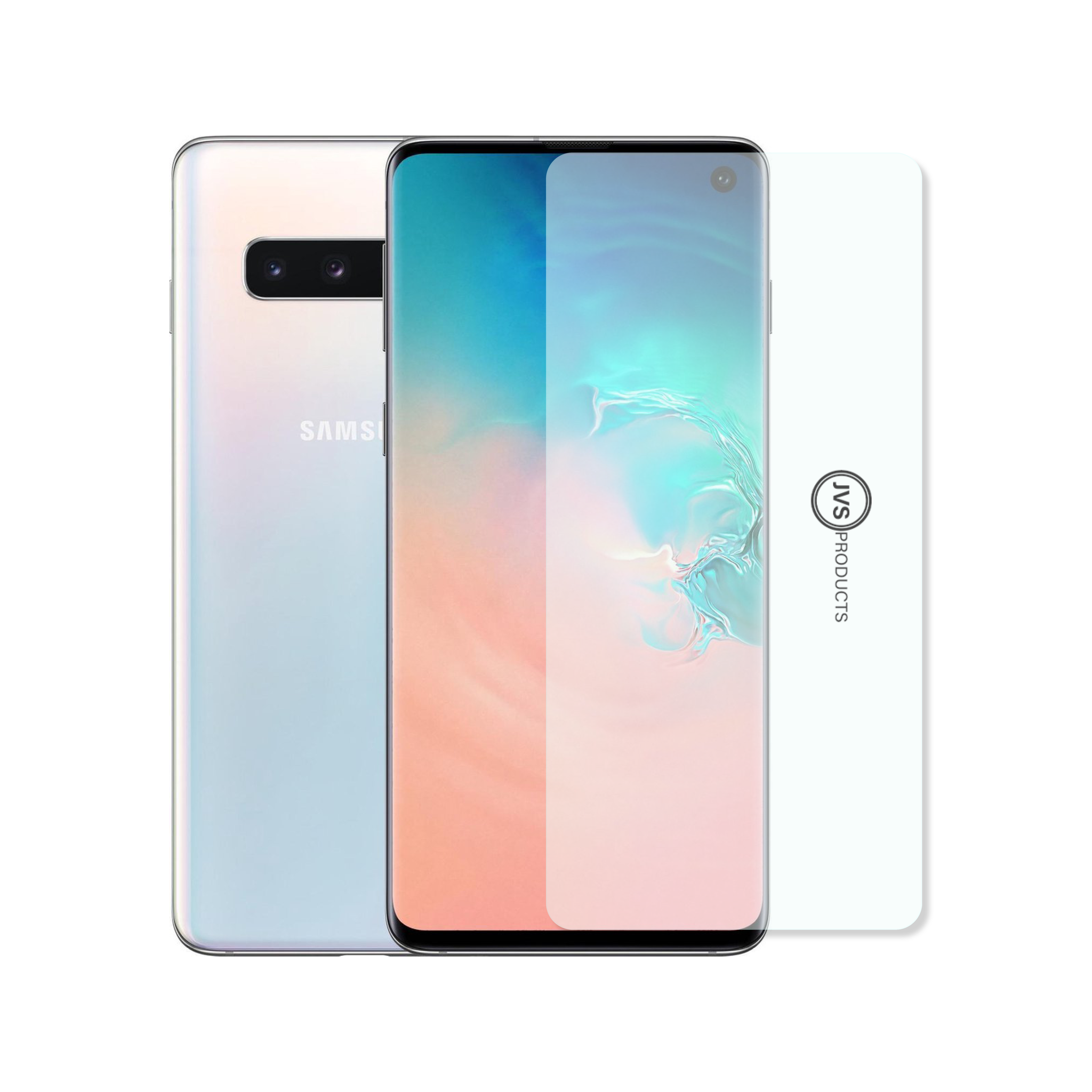 Screenprotector geschikt voor Samsung Galaxy S10 - Tempered Glass - Beschermglas - Glas - Transparant afbeelding
