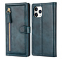iPhone 12 Mini hoesje - Bookcase - Pasjeshouder - Portemonnee - Rits - Kunstleer - Blauw kopen