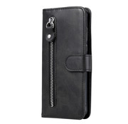 JVS Products Samsung Galaxy Note 20 Book Case Hoesje met Rits - Kunstleer - Pasjeshouder - Portemonnee - Samsung Galaxy Note 20 - Zwart