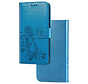 iPhone 12 Pro Max hoesje - Bookcase - Pasjeshouder - Portemonnee - Bloemenprint - Kunstleer - Blauw kopen