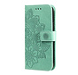 iPhone 8 Book Case Hoesje met Patroon - Pasjeshouder - Portemonnee - Bloemenprint - Apple iPhone 8 - Turquoise kopen
