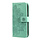 Samsung Galaxy A21S hoesje - Bookcase - Pasjeshouder - Portemonnee - Bloemenprint - Kunstleer - Turquoise