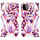 iPhone X hoesje - Bookcase - Koord - Softcase - Patroon - Kunstleer - Paars