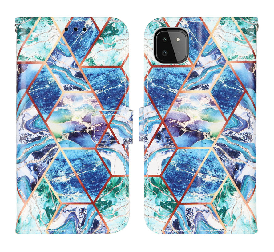 iPhone 11 Pro Max hoesje - Bookcase - Koord - Softcase - Patroon - Kunstleer - Blauw kopen