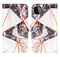 iPhone 11 Pro Max hoesje - Bookcase - Koord - Softcase - Patroon - Kunstleer - Wit/Donkerroze kopen