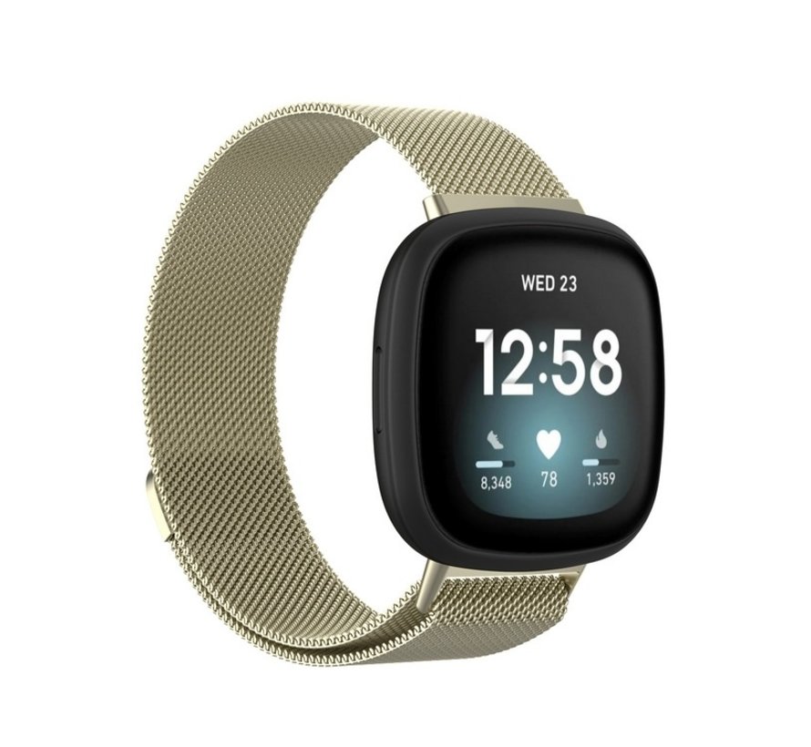 Bandje geschikt voor Apple watch 38/40MM - Milanees - Smartwatch - Stainless Steel Mesh - Metaal - Witgoud kopen