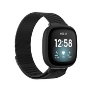 JVS Products Bandje geschikt voor Fitbit Versa 3 - Milanees - Smartwatch - Stainless Steel Mesh - Metaal - Zwart