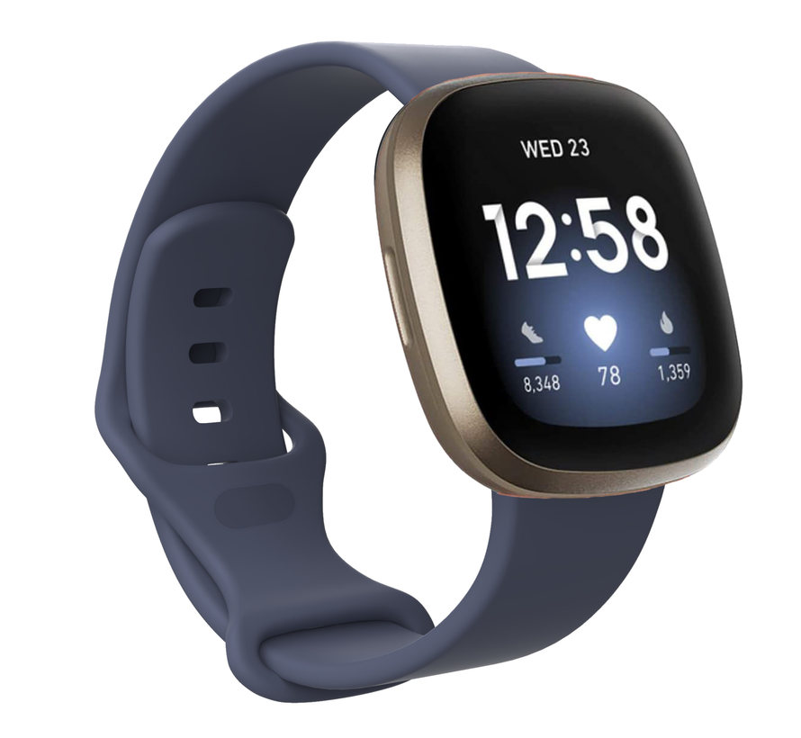 Fitbit Versa 3 Silliconen Bandje - Silliconen - Horloge Bandje - Polsband - Fitbit Versa 3 - Grijsblauw kopen