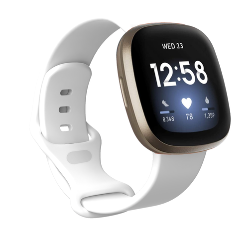 JVS Products Bandje geschikt voor Fitbit Versa 3 - Polsband - Horlogebandje - Siliconen - Wit kopen