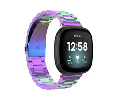 JVS Products Bandje geschikt voor Apple Watch 38/40MM - Maat One Size - Metalen band - Polsband - Vouw Sluiting - Metaal - Neon Chrome