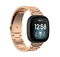 Fitbit Versa 3 Luxe Metalen Horloge Bandje - Metaal - Vouw Sluiting - Schakel Polsband - Fitbit Versa 3 - Rose Goud kopen