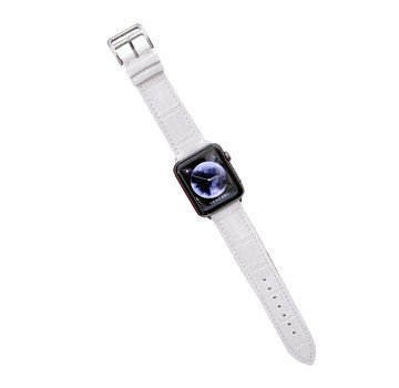 JVS Products Bandje geschikt voor Apple watch 38/40MM - Horloge bandje - Gespsluiting - Polsband - Kunstleer - Wit
