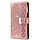 Samsung Galaxy A72 hoesje - Bookcase - Koord - Pasjeshouder - Portemonnee - Glitter - Bloemenpatroon - Kunstleer - Rose Goud