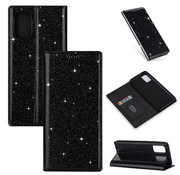 JVS Products iPhone 8 Glitter Book Case Hoesje - TPU - Magnetische Sluiting - Pasjeshouder - Apple iPhone 8 - Zwart