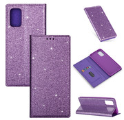 JVS Products iPhone XS Max hoesje - Bookcase - Pasjeshouder - Portemonnee - Glitter - TPU - Paars