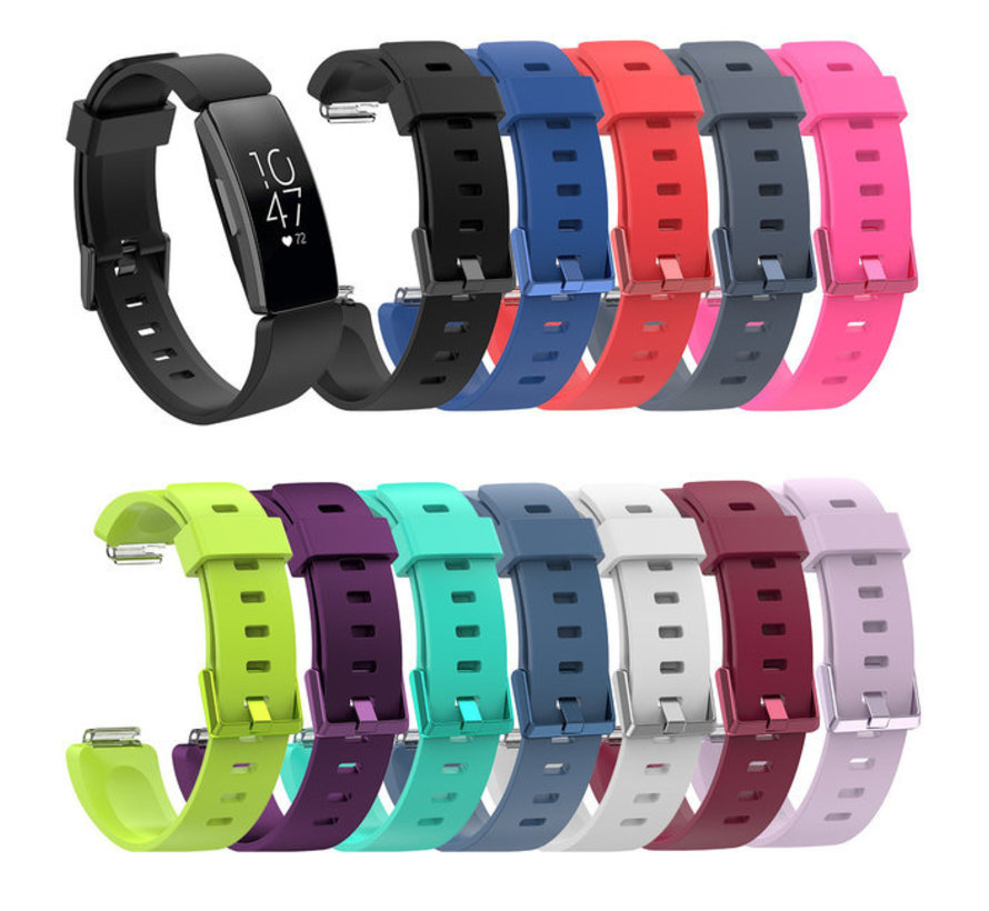 Fitbit Inspire Silliconen Horloge Bandje - Silliconen - Horloge Bandje - Polsband - Fitbit Inspire - Rood/Paars kopen