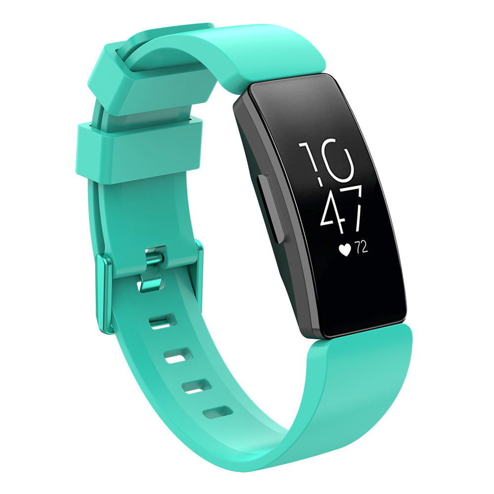 Bandje geschikt voor Fitbit Inspire HR - Maat L - Bandje - Horlogebandje - Siliconen - Turquoise afbeelding