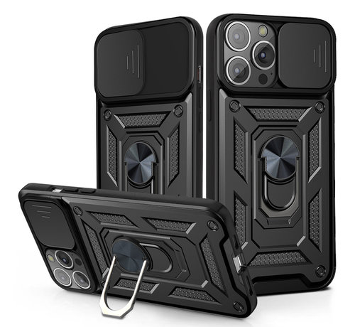 JVS Products iPhone 7 hoesje - Backcover - Rugged Armor - Camerabescherming - Extra valbescherming - TPU - Zwart kopen