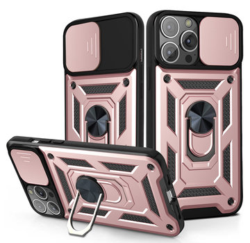 JVS Products Samsung Galaxy A52 hoesje - Backcover - Rugged Armor - Camerabescherming - Extra valbescherming - TPU - Rose Goud