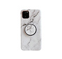 iPhone 7 hoesje - Backcover - Marmer - Ringhouder - TPU - Wit kopen