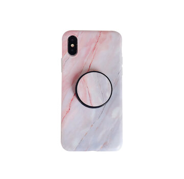JVS Products iPhone X hoesje - Backcover - Marmer - Ringhouder - TPU - Roze