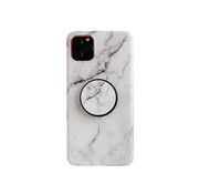 JVS Products iPhone XS Max Back Cover Hoesje Marmer - Marmerprint - TPU - Ring Houder - Apple iPhone XS Max - Wit