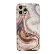 JVS Products iPhone 7 Back Cover Hoesje Marmer - Marmerprint - TPU - Marble Design - Apple iPhone 7 - Wit/Bruin