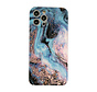 iPhone 7 hoesje - Backcover - Marmer - Marmerprint - TPU - Donkerblauw/Lichtblauw kopen