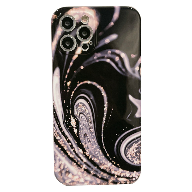 iPhone XS hoesje - Backcover - Marmer - Marmerprint - TPU - Zwart/Wit afbeelding