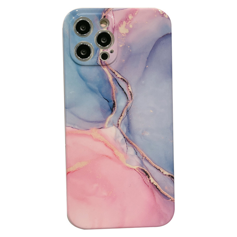 iPhone XS Max hoesje - Backcover - Marmer - Marmerprint - TPU - Roze/Paars afbeelding