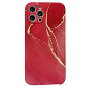 JVS Products iPhone 11 Pro Max Back Cover Hoesje Marmer - Marmerprint - TPU - Marble Design - Apple iPhone 11 Pro Max - Rood/Goud