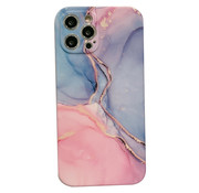 JVS Products iPhone 12 Pro Back Cover Hoesje Marmer - Marmerprint - TPU - Marble Design - Apple iPhone 12 Pro - Roze/Paars