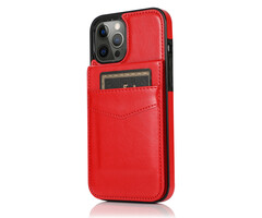JVS Products iPhone 14 hoesje - Backcover - Pasjeshouder - Portemonnee - Kunstleer - Rood